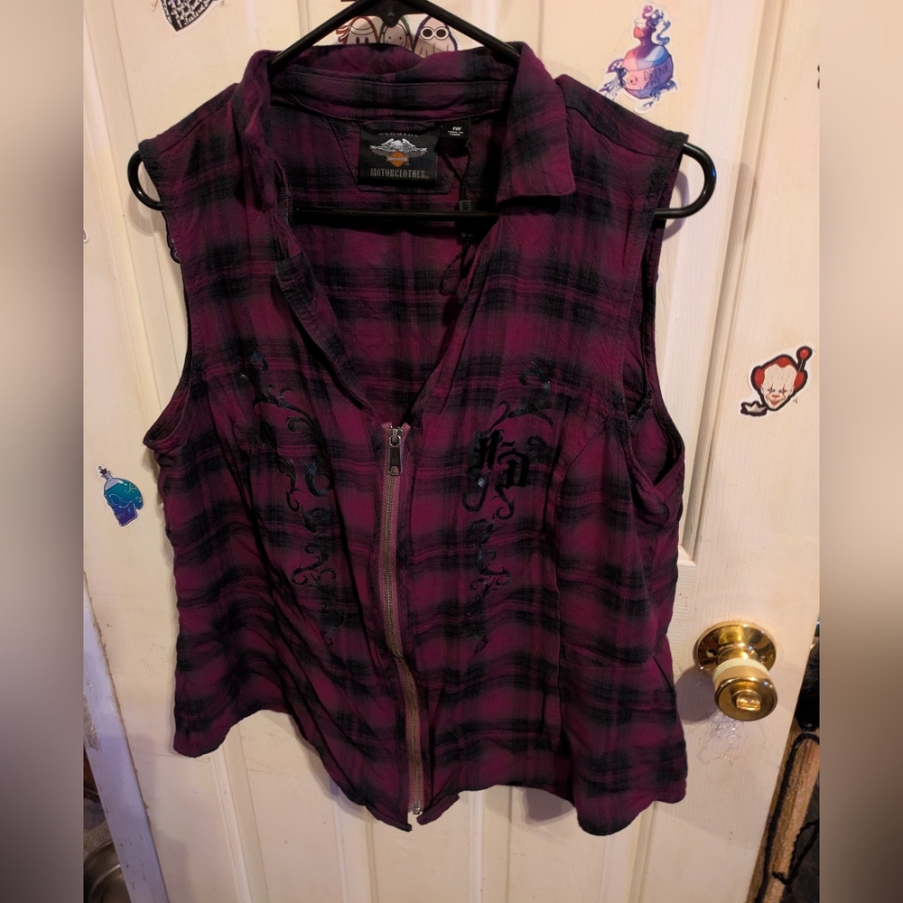 Purple Harley Davidson Vest Top - Picture 2 of 7